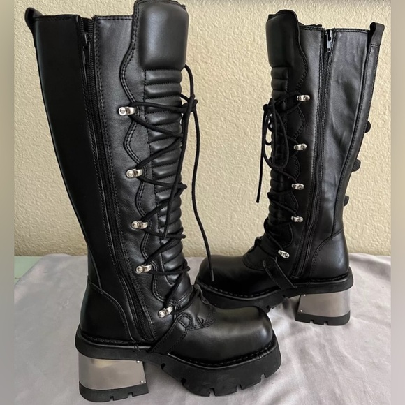 Jeffrey Campbell Gakactix B Platform Buckle Knee High Boots $400 - Picture 4 of 14